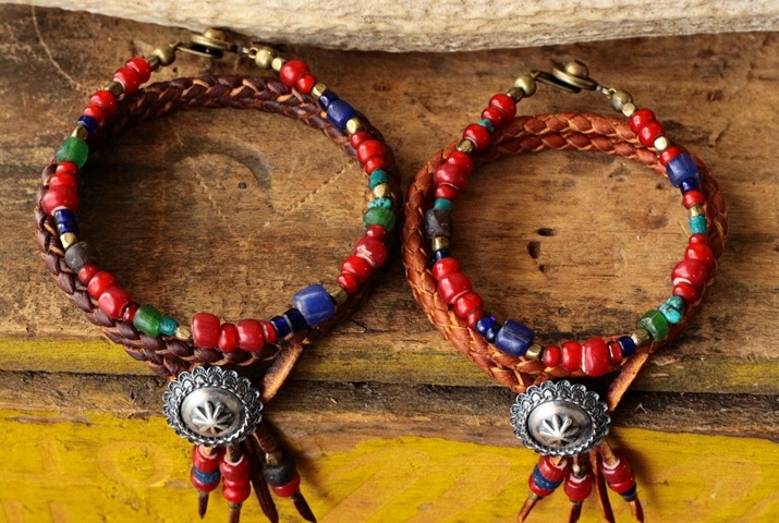 ハンドメイド 革ブレスレット ペア